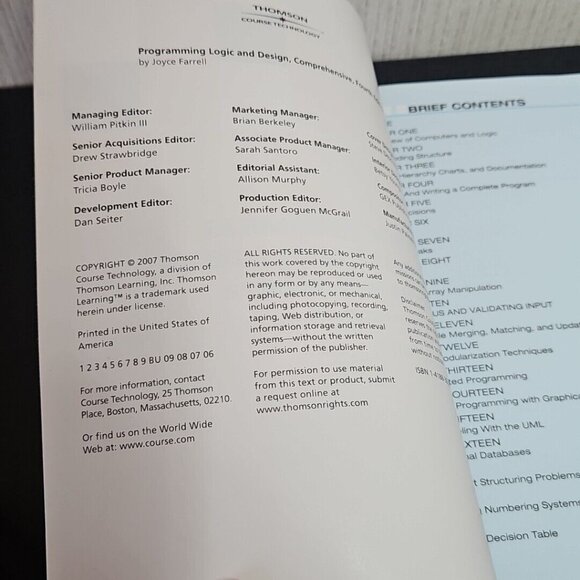 Programming Logic and Design Comprehensive with CDROM 4th Ed Farrell, Joyce - Picture 8 of 8